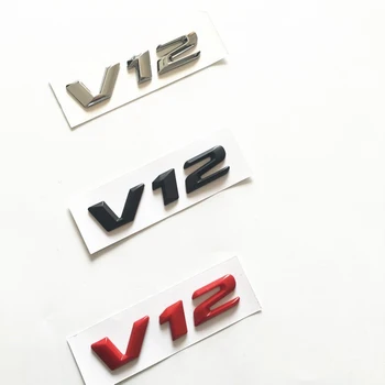 V12 Sparnas Galiniai Logotipą, Automobilių Ženklelis Emblema Lipdukas 3D Metalo Apdaila Decal Lipni Mercedes Benz A/C/E/S Klasė