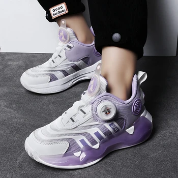 Vaikų batai Naujas mados glow-in-the-dark sportiniai bateliai mergaitėms pasukimo mygtuką atsitiktinis springback neslidus bėgimo bateliai