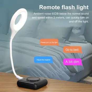 USB Lempa Pritemdomi Balso Kontrolės Plug-and-Play Apšvietimo ABS Naktį Šviesos Bendable USB-Powered LED Lempa namams