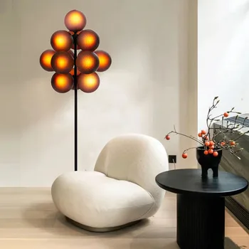 Modernus Dizainas Kambarį Dekoro Grindų Šviesos Chromatines Spalva Sriegiu Stiklo Miegamojo Staliukas Lempos, E27 Patalpų Apšvietimas