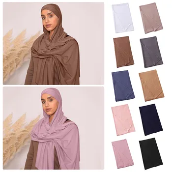 Ramadanas Jersey Hijab Šalikas Musulmonų Moterims Skara Tampri, Lengva Hijabs Hijab Šalikai Skarelė Afrikos Moteris Turbaną