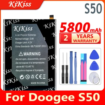 KiKiss 100% Naujas Akumuliatorius S 50 5800mAh už Doogee S50 baterija Baterijos