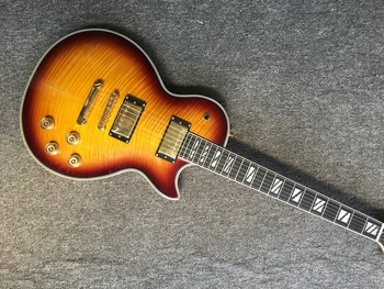 Naujas lp sunburst spalvos custom gitara Aukso Metalo elektrinė gitara Aukso pikapas Ebony fingerboard nervintis privalomas gitara