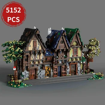Ss Miesto Architektūros Viduramžių Retro Modulinės Pilies Statyba Blokai SS-117629 Kalvis Modelis Street View House Žaislai Vaikas Dovana