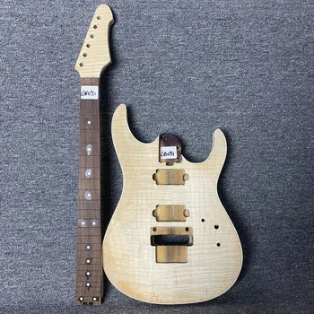 CN051CB051 Floyd Rose Elektrinės Gitaros Komplektai Nebaigtų Gamtos Flamed Maple Kūną su Kaklo Vienas Rinkinys, skirtas 