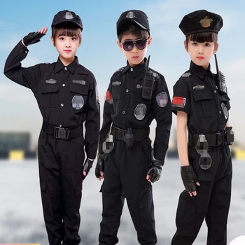 Mergaitės Berniukai Policininkai Cosplay Kostiumų Bamblys Amerikos Policijos Marškinėliai Vienodas Vaikų Atostogų Šalis Žaidimai Cosplay Žaislų Rinkinys Dovanų