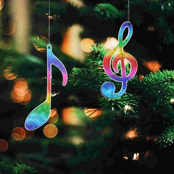 12 Vnt Kalėdų Eglutės Papuošalus Kabinti Muzikos Dekoro Ornamentuose Pastaba Kalėdos Plastiko Pakabukas Žavesio