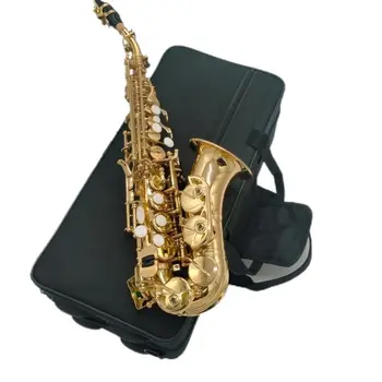 TaiWang KSALMA KSS-1000 Lenktas Sopranas Saksofonas Aukso Lako B butas Sax su Visais Priedais Greitas pristatymas Muzikos Instrumentai