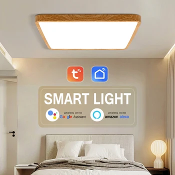Ultra Plonas LED Lubų šviestuvas Smart Wifi Tuya Alexa App Nuotolinio Valdymo Balsu Patalpų Pritemdomi Lempa Miegamasis, Gyvenamasis Kambarys, Virtuvė,