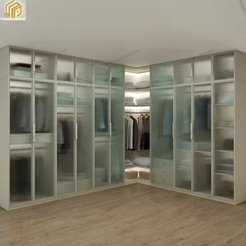 Modernus Minimalistinis Stiklo Durų Spinta Prabangūs Medžio Masyvo Vienas Duris Į Viršų Kabineto Namų Miegamasis