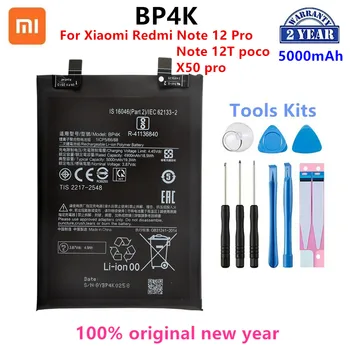 Xiao mi 100% Originalus BP4K 5000mAh Už Xiaomi Redmi 12 Pastaba Pro / Pastaba 12T poco X50 pro Telefonas Pakeitimo Baterijas+Įrankiai