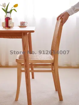 Japoniško stiliaus Lova Ir Pusryčiai Retro Medžio masyvo Stalas, Kėdė Šiaurės Staigmena Vėjo Rotango Valgomojo Kėdė Balkonas Paprastas Laisvalaikio