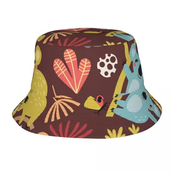 Bucket Hat Žvejo Kepurė Moterims, Vyrams Gorras Vasaros Mielas Spalvingas Koala