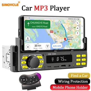 Automobilis 1 Din Radijas Stereo Imtuvas, Multimedia MP3 Grotuvas FM Blutetooth magnetofonas USB/SD AUX Įėjimas Su mobiliojo Telefono Turėtojas