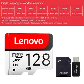 Lenovo TF Card High Speed U3 50MB/s 4G, 8G 16G 32G 64G 128G Micro Atminties Kortelė, Fotoaparato Nuiflash Atminties Kortelę 