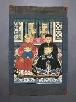 Rankomis dažyti aliejus, tapyba ant drobės, kurią Wen Yu Jiu Cang, portretas Čing Imperatorius ir Imperatorienė