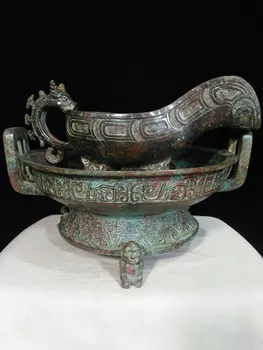LAOJUNLU Kolektorius Zhou Bronzos Užrašas Laivas Visos Xi Vandens Indo Tradicinę Kinų Stiliaus Antikvariniai daiktai, Dailės Amatų Dovanos