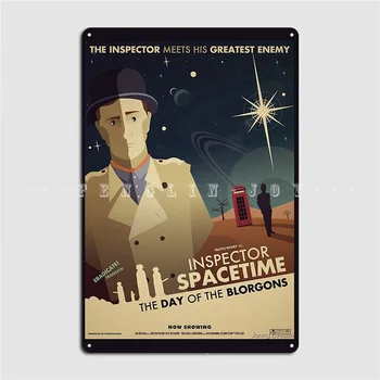 Inspektorius Spacetime: Dieną Blorgons Metalo Pasirašyti Klubas Namuose Pub Garažas Dizainas, Sienų Dekoras Alavo Pasirašyti Plakatas