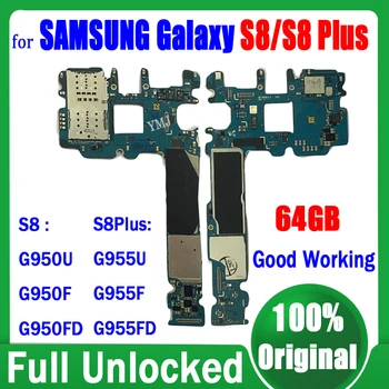 Nemokamas Pristatymas Mainboard 64GB Samsung Galaxy S8 Plius G955U G955F G955FD G950U G950F G950FD Plokštė Originalus Logika Valdyba