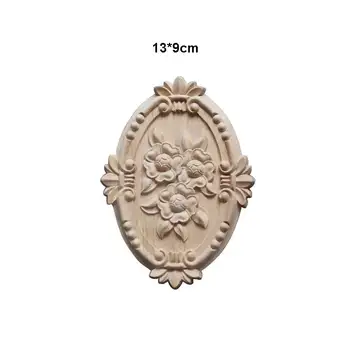 Retro Vintage Medžio Drožė Kaulo Aplikacijos Dailidė Rėmo Lipdukas Baldų Apdaila Medinių Amatų Dekoratyvinis Durų Gėlių Ornamentu