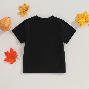 Kūdikių Mergaičių Halloween Marškinėliai Mados Trumpomis Rankovėmis Apvalios Kaklo Laiškas Spausdinti Viršūnes Bamblys T-Shirts