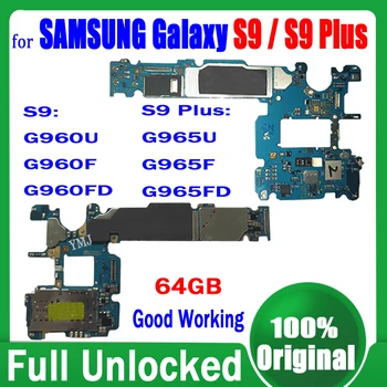 100% Patikrintas Samsung Galaxy S9 G960U G960F G960FD Plokštė Originalus Samsung S9 Plus G965U G965F G965FD Logika Valdybos 64G