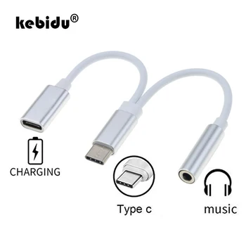 kebidu USB Tipas-C-3.5 mm Lizdas AUX Ausinių Audio Splitter Konverteris Adapterio Kabelį Didelės Spartos mobiliojo Telefono Muzikos Priedai