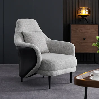 Šviesos prabanga kėdė vienos sofos, kėdės modernus Nordic odos kėdės, modernaus minimalistinio kambarį laisvalaikio kėdė