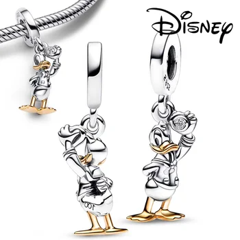 Disney Serijos ančiukas Donaldas 925 Sterlingas Sidabro Žavesio Tinka Pandoros Apyrankę Granulių Pakabukai Sidabras 925 Originalūs Papuošalai Padaryti Dovana