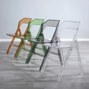 Šiuolaikinės Skaidraus Plastiko Valgomojo Kėdės Šiaurės Akrilo Kristalų Atlošas Kėdės Namų Virtuvės Baldai Laisvalaikio Valgomojo Kėdės