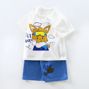 Animacinių filmų Modelis Cute Baby Girl Tracksuit Vasaros T-marškinėliai, Drabužiai Šortai Rinkiniai Bamblys Laisvalaikio Drabužiai 2vnt/set Vaikų trumpomis Rankovėmis Kostiumas