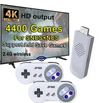 SF900 Retro Žaidimų Konsolės HD Vaizdo Žaidimas Stick Su 4400 Žaidimai SNES Belaidis Valdiklis 16 Bitų Consolas NE