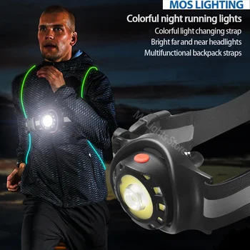 LED Lauko Važiavimo Šviesos Rainproof USB Įkrovimo Saugos Liemenė Alpinizmo Nešiojami Įspėjamoji Lemputė Didelio Ryškumo