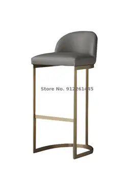 Šiaurės baro kėdės, buitinių šviesos prabangus modernaus baro taburetės baras aukso ketaus kėdė paprasta atgal aukštos taburetės koja