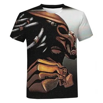 Vasaros Trumpas Rankovėmis Filmą Predator 3D Atspausdintas T-shirt Vyrams ir Moterims Mados Atsitiktinis Negabaritinių Gatvės T-shirt Viršų