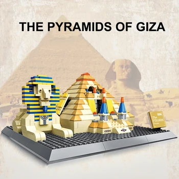 622PCS Egipte Didžioji Gizos Piramidės Statyba Blokai Pasaulyje Garsaus Architektūros Plytas Miesto Street View 