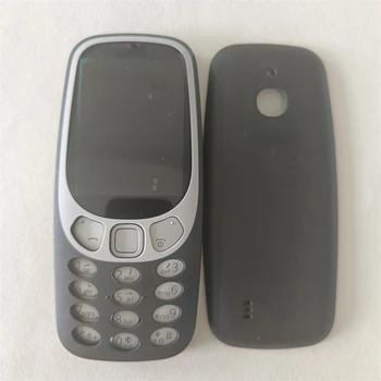 10vnt/Lote Pilnas Korpusas Nokia 3310 4G Versija Veido Rėmas + Baterijos dangtelis Galinio Dangtelio Korpusas Su anglų Klaviatūra Pakeisti