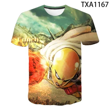 Trumpas Rankovės 3D Spausdinimo Vyrai Moterys T-Shirt Vienas Smūgis Vyras Atsitiktinis Streetwear Mados Anime ir Animacinių filmų Unisex Madinga T Shirts