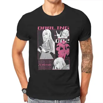 Japonų Anime Darling Į Franxx Vyrų T Shirts Kawaii Girl Nulis Du Humoro Marškinėliai, Marškinėliai 100% Medvilnė, Dovanų Idėjos Drabužiai