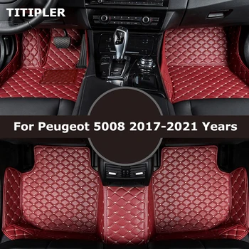 TITIPLER Užsakymą Custom Automobilių Grindų Kilimėliai Peugeot 5008 2017-2021 Metų Coche Reikmenys, Kilimai Koja Coche Reikmenys, Kilimai