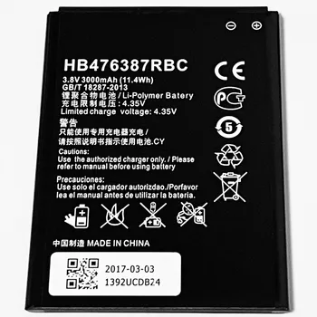 3.8 V 3000mAh HB476387RBC Už Huawei Honor 3X Pro G750-T20 B199 Baterija