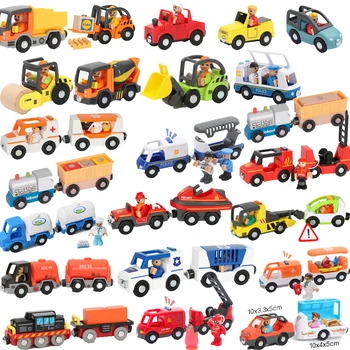 Medinių Bėgių Elektros Lokomotyvą Traukinys Magnetinio Automobilių Žaislas, Skirtas Visų markių Medinis Traukinio Vėžės Geležinkelio Žaislai Vaikams mokomieji žaislai