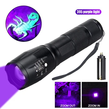 Nešiojamų 395nm UV Žibintuvėlis 5 Režimo LED Ultravioletinė Tikrinimo Lempą Zoomable USB Įkrovimo Fakelas Augintinio Šlapimo Dėmių Detektorius Įrankiai