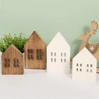 Medienos Amatų Ekologiškas Unikalus Nr. Kvapas Šiaurės Stiliaus Miniatiūriniai Kalėdų Dekoro Geros Tekstūros Nedidelis Namas Medinis, vaikų Kambario Dekoro