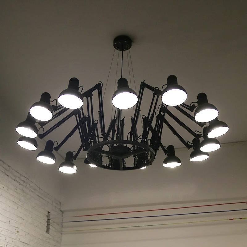 Industrial Stiliaus LED Pakabukas Šviesos Reguliuojamas Voras Geležies Kabo Lempa Ilgio Lanksčios Kambarį Liustra Apšvietimo Armatūra