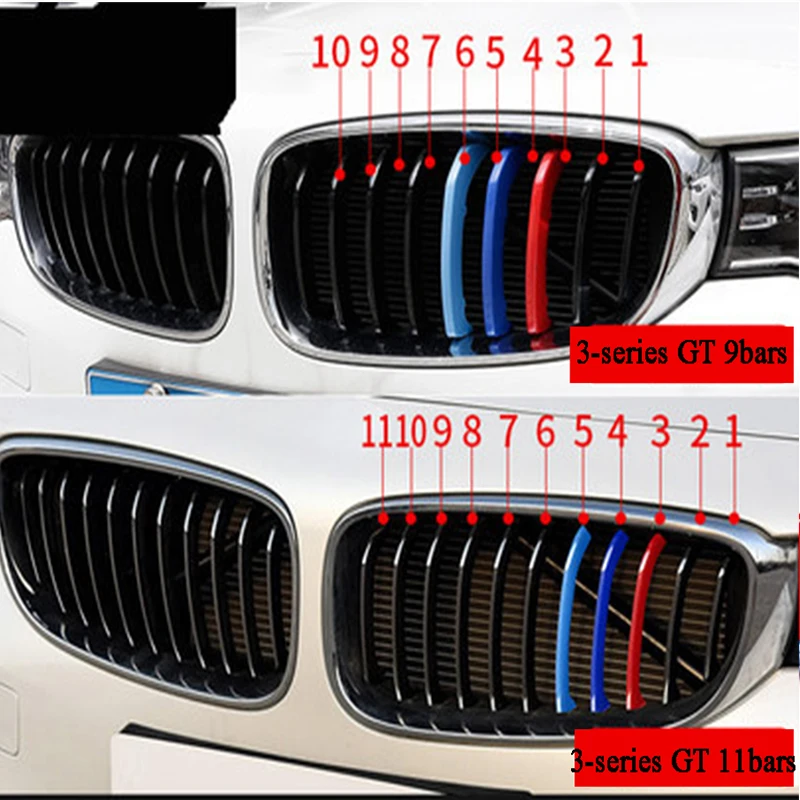 3PCS Trispalvė Juostelė BMW 4ER 4 Serijos F36 F32 F33 Sporto 2013-2020 Kupė Automobilių Lenktynių Apdailos Groteles Įrašą M Galia Vykdymo ABS