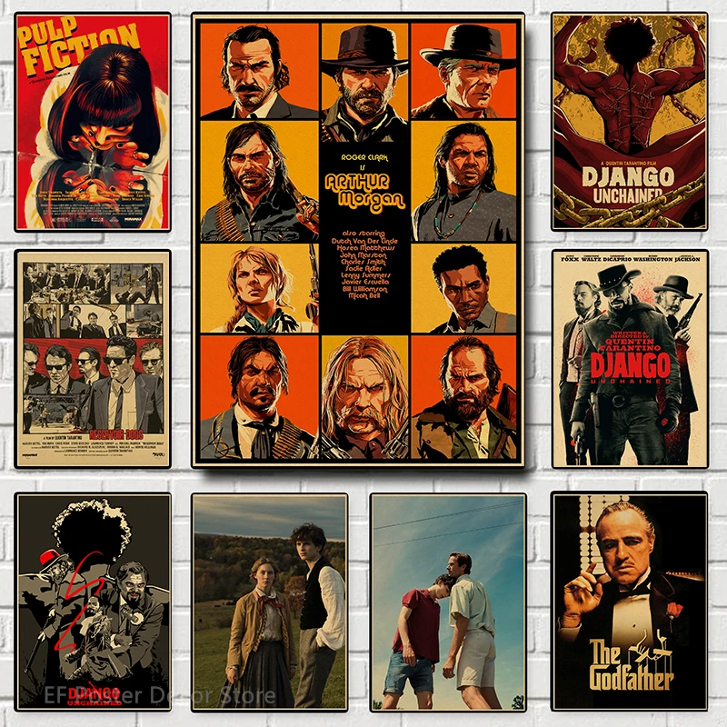 Filmo Plakatas Quentin Tarantino Filmų Grafika, Plakatai Derliaus Namo Kambaryje Klubo Sienų Dekoras Skaitalas Reservoir Dogs Retro Tapyba