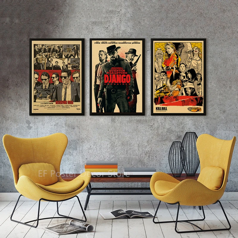 Filmo Plakatas Quentin Tarantino Filmų Grafika, Plakatai Derliaus Namo Kambaryje Klubo Sienų Dekoras Skaitalas Reservoir Dogs Retro Tapyba