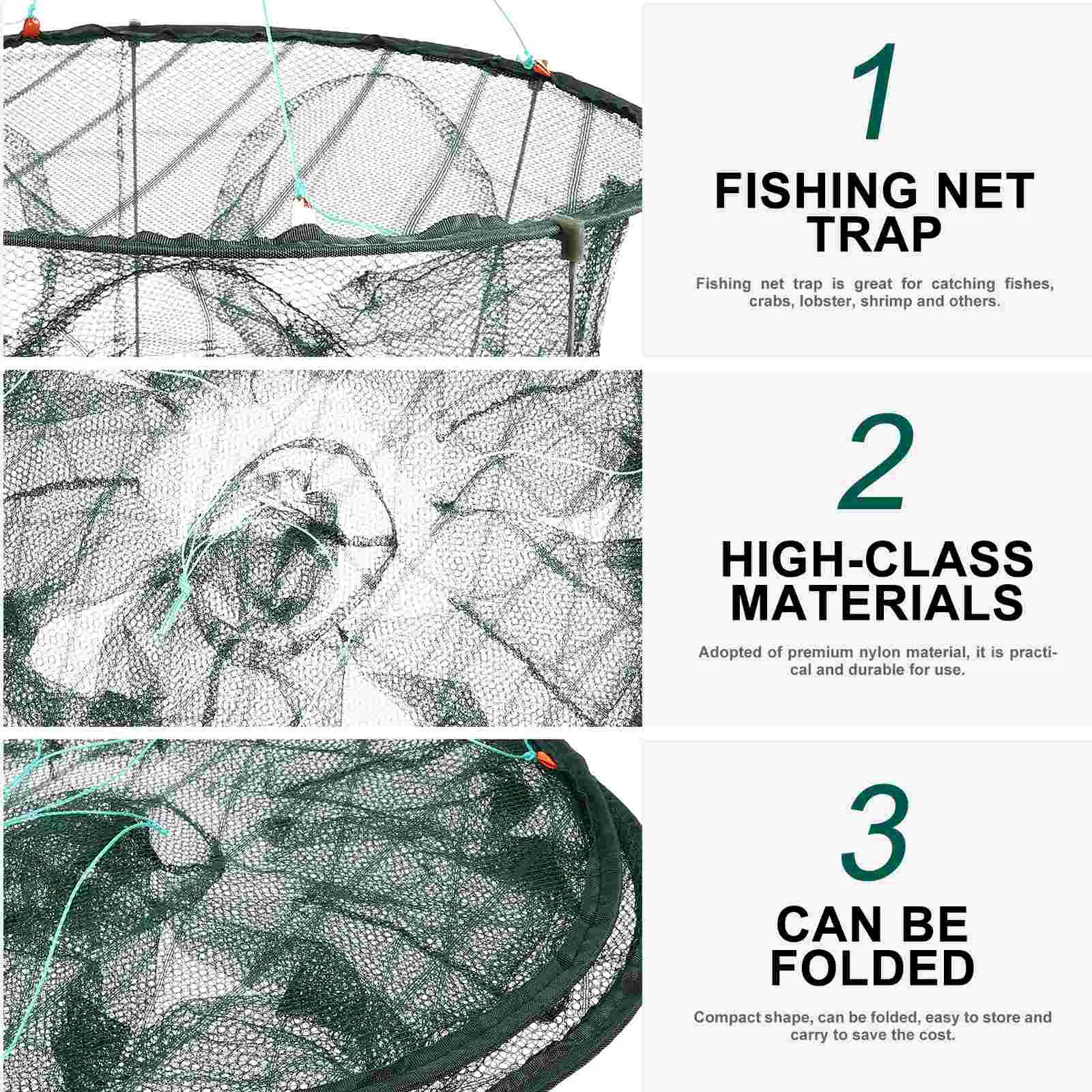 Žuvų Narve Bass Žvejybos Reikmenys Multi-funkcija Vėžių Net Omarų Masalas Spąstus Lankstymo Krevečių Nailono Patogu