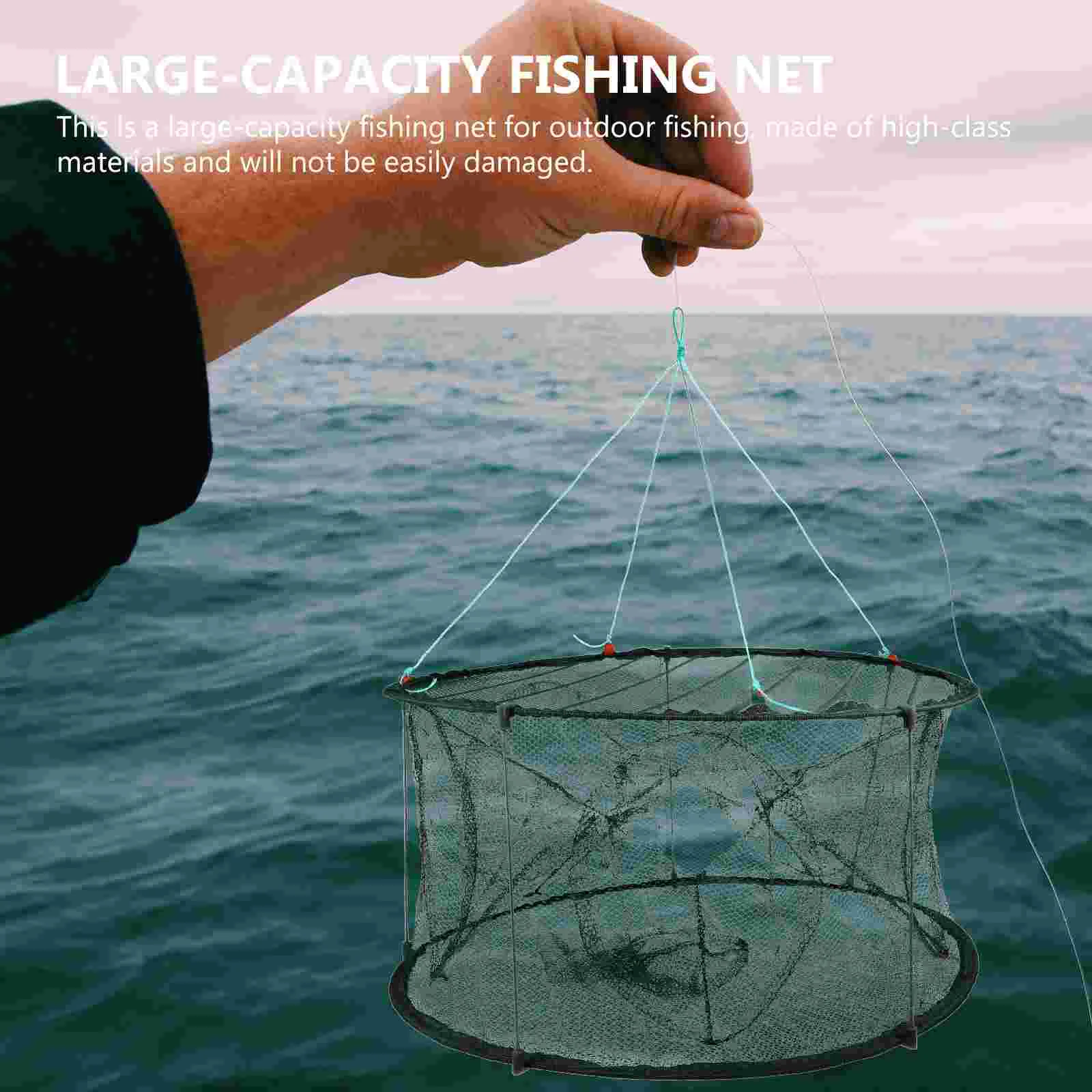 Žuvų Narve Bass Žvejybos Reikmenys Multi-funkcija Vėžių Net Omarų Masalas Spąstus Lankstymo Krevečių Nailono Patogu